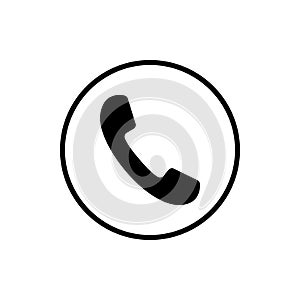 Phone icon, sign. Handset. Vector illustration. Flat design. Black, Grey on white background.