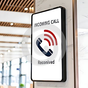 Phone incoming call received sign icon photo