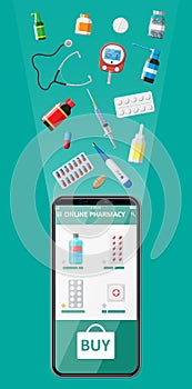 Phone with internet pharmacy app