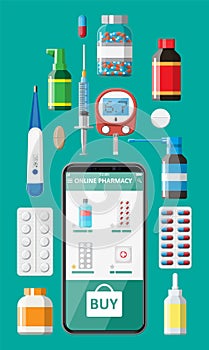 Phone with internet pharmacy app