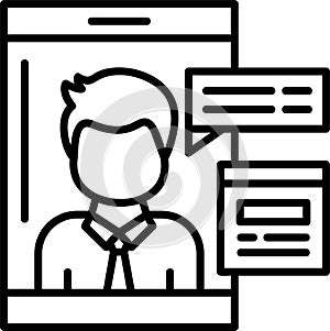 Phone Interview Outline Vector Icon