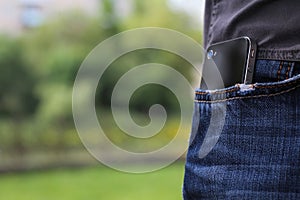 Phone in jeans pocket