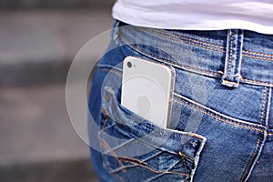 Phone in jeans pocket