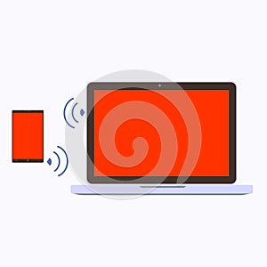 Phone Laptop sync concept