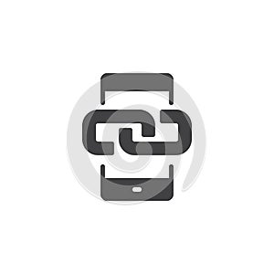 Phone with link chain vector icon