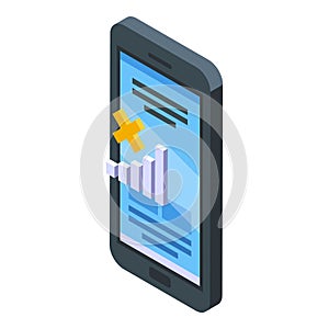 Phone lost connection icon isometric vector. Mobile error