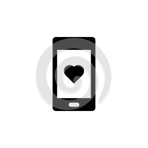 Phone, love vector icon. Simple element illustration from UI concept.  Mobile concept vector illustration. Phone, love vector icon