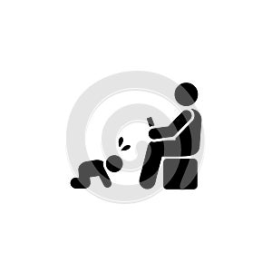 Phone, man, baby, crying icon. Element of parent icon. Premium quality graphic design icon. Signs and symbols collection icon for