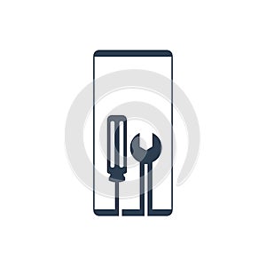 Phone mobile repair logo. smartphone and tools. Service electronic technic