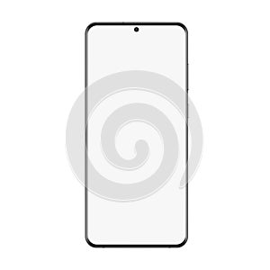 Phone mockup with black frame and white blank screen