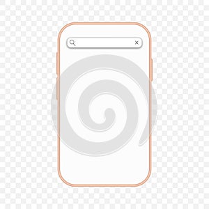 Phone mockup with searching bar and copy space