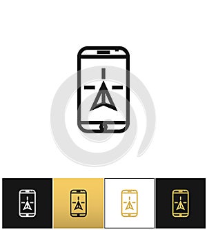 Phone navigation or travel mobile gps geolocation vector icon