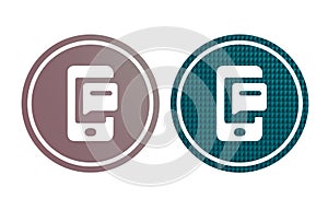 phone notificarion icon symbol with texture