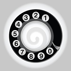Phone number in circle old telephon