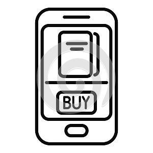 Phone online book buy icon outline vector. Read digital