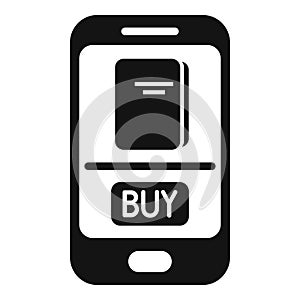 Phone online book buy icon simple vector. Read digital