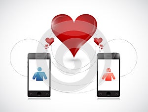Phone . online dating graphic concept.