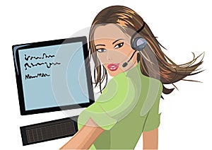 Phone operator isolated on white