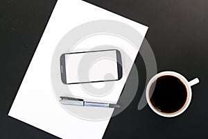 Phone, Paper and Coffee