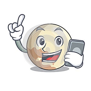 With phone planet pluto in the cartoon form