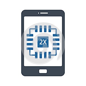 Phone processor Color Vector icon which can easily modify or edit