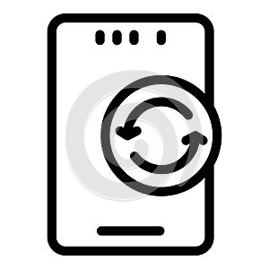 Phone protection icon outline vector. Safety display glass