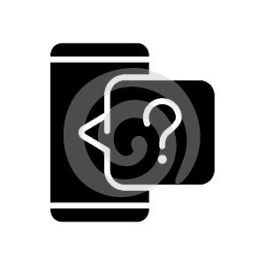 Phone question black glyph icon