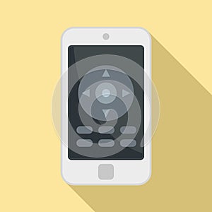 Phone remote control icon, flat style