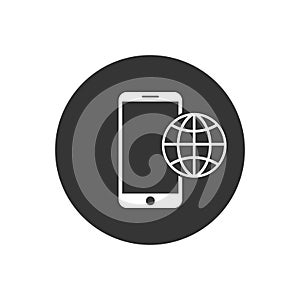 Phone roaming icon in flat style. Roaming symbol for your web site design, logo, app, UI