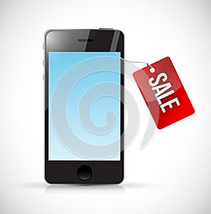 Phone and sale tag illustration design