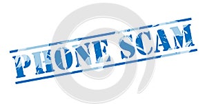 Phone scam blue stamp