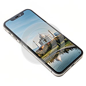 Phone with screen isolated on white background