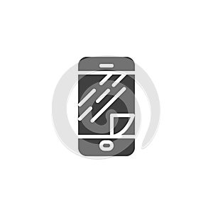 Phone screen protector glass vector icon