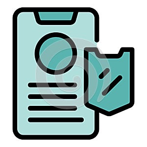 Phone secured icon vector flat