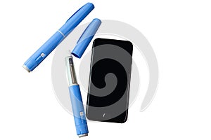 mobile phone with semaglutide pens photo