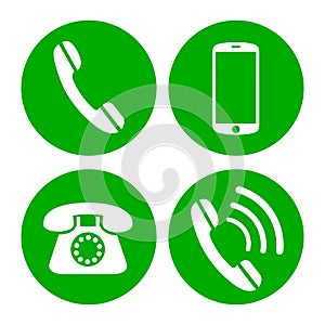 Phone set buttons. Call, mobile, contact icons - vector