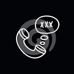 Phone sex doodle icon, vector illustration