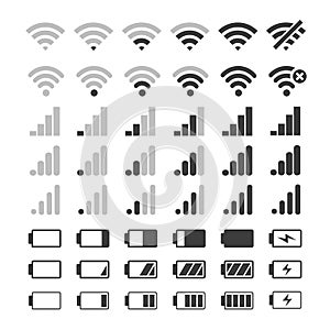 Phone signal and battery icons