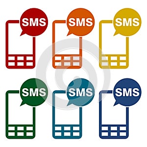 Phone SMS icons set