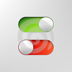 Phone switch icon. On off toggle for design applications. Phone vector slider bar.