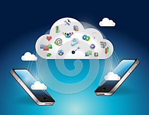 Phone tools connection network illustration