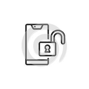 Phone Unlocking Service line icon