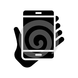 Phone glyph flat vector icon