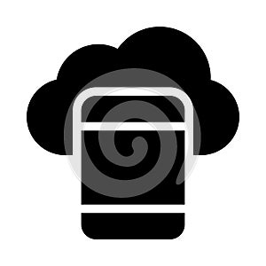 Phone glyph flat vector icon