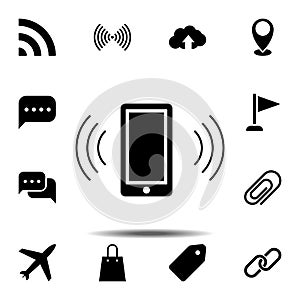 phone vibration icon. Simple glyph vector element of web, minimalistic icons set for UI and UX, website or mobile application