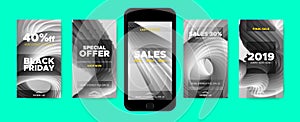 Phone Wallpaper Templates with 3d Abstract Shape.