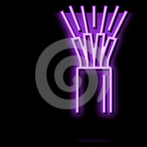 phone wire cable neon glow icon illustration