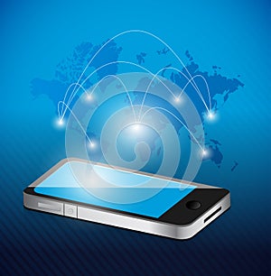 Phone world network world map illustration