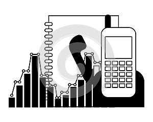 Phonebook and phone with statistics