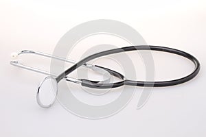 Phonendoscop on a white background. Close-up
